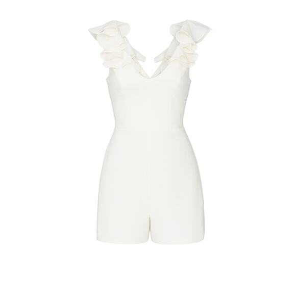 Amanda Uprichard Gimlet Romper Women's Large Ivory Ruffled Sleeveless‎ RTR - Picture 11 of 12